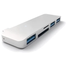 Адаптер Satechi Adapter Combo USB-C to micro SD+SD+3xUSB3.0 Silver (ST-TCUHS): Колір сріблястий