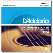 Струна для гитар Струны D`ADDARIO EJ16 PHOSPHOR BRONZE LIGHT 12-53: Тип Комплект струн
