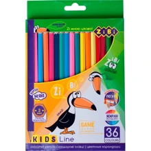 Олівці кольорові ZiBi Kids line, 36 кольорів: Тип кольорові