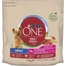 Сухой корм Purina ONE mini Adult для собак малых пород с говядиной и рисом 1.5 кг (7613034146656): Тип Сухой корм