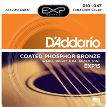Струна для гитар Струны D`ADDARIO EXP15 EXP PHOSPHOR BRONZE EXTRA LIGHT 10-47: Тип Комплект струн