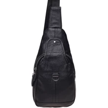 Чоловіча сумка-слінг Borsa Leather чорна (K1202-black): Стать Чоловік