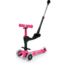 Самокат Micro серии Mini 3in1 Deluxe Plus LED – Розовый (до 50 kg, до 20 kg с сидением, 3-х колес (MMD146): Количество колес 3