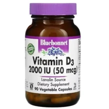 Bluebonnet Nutrition Vitamin D3 2000 МЕ Витамин Д3 90 вегетарианских капсул: Тип Витамин D