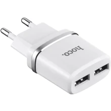 Зарядний пристрій Hoco Wall Charger 2xUSB C12 White: Кабель в комплекті отсутствует