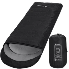 Спальний мішок Springos 2 в 1 CS0042 +8 ...+20 °C R Black/Grey: Тип одеяло с капюшоном