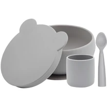 Набір для годування MinikOiOi BLW Set I (Powder Grey) силіконовий (101070052): Матеріал силикон