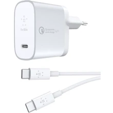 Зарядний пристрій Belkin Wall Home Charger USB-C Quick Charge 4.0 with Cable USB-C 1.2m 27W Silver (F7U074VF04-SLV): Особливості USB-C, Power Delivery (PD)