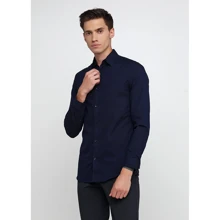 Сорочка H & M 6735398 46 синя з довгим рукавом: Длина рукава Довгий