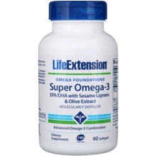 Life Extension Omega Foundations Super Omega-3 60 Softgels Супер Омега-3: Тип Омега 3