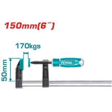 Струбцина TOTAL THT1320501 столярна, стиск 150 мм, 170 кг: undefined undefined