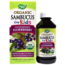 Nature's Way Organic Sambucus for Kids Standardized Elderberry 4 fl oz (120 ml) Berry Flavor Черная бузина: Форма выпуска Жидкость