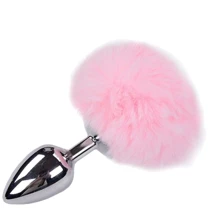 Металлическая анальная пробка Кроличий хвостик Alive Fluffly Plug L Pink: Для кого Унисекс
