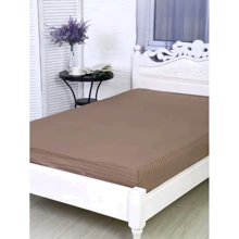 Простирадло LightHouse Sateen Stripe Brown на гумці страйп-сатин 160х200+25см (603937): Тип простынь