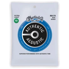Струна для гитар Струны MARTIN MA170 Authentic Acoustic SP 80/20 Bronze Extra Light (10-47): Тип Комплект струн