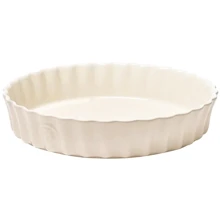 Форма глубокая для пирога Emile Henry Ovenware 1.15 л 24 см керамическая кремовая (0260241): Крышка Нет