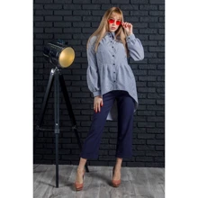 Блуза FLFashion Клео НБК 1902 44 голубая с длинным рукавом: Сезон Демисезон