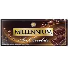 Шоколад Millennium ніжно-гіркий пористий 85 г (4820240030768): Вага, г 85