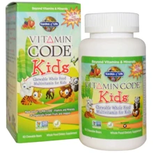 Garden of Life Vitamin Code, Kids, Chewable Whole Food Multivitamin for Kids, Cherry Berry, 60 Chewable Bears (GOL-11440): Тип мультивітаміни