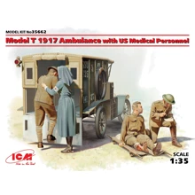 Санитарный автомобиль: Модель Т 1917г. с медицинским персоналом США, Ambulance with US Medical Personnel(ICM35662): Производитель ICM