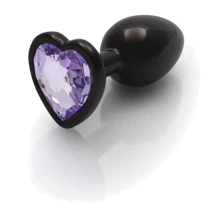 Металевий анальний затор Ouch! Heart Gem Gunmetal - Amethyst Purple, S: Для кого унісекс