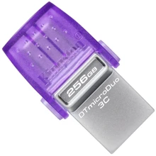 USB-флешка Kingston 256GB DataTraveler microDuo 3C Silver USB 3.2/Type C (DTDUO3CG3/256GB): Стандарт USB USB Type-C / USB 3.2