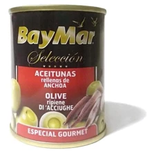 Оливки Bay Mar фаршированные анчоусами, 120 г (WT4284): Вес нетто 120 г