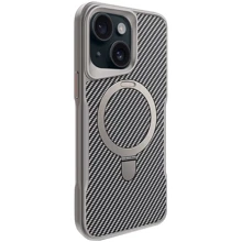 Чохол для iPhone Mobile Case TPU+PC Metal Buttons with MagSafe Carbon Grey для iPhone 15: Колір серый