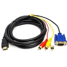 Кабель і перехідник PowerPlant HDMI to VGA / 3хRCA 1.0m 1080p (CA912018): Тип кабель