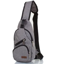 Мужская сумка-слинг DNK Leather серая (DNK-JOKER№2-BAG-7): Пол Мужской