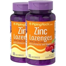 Piping Rock Zinc with Echinacea & C Natural 60 lozenges Berry Цинковые пастилки с эхинацеей и витамином С: Тип Цинк