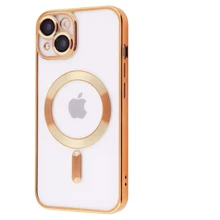 Чехол для iPhone TPU Case Metal Matte Case with Magnetic Ring Gold for iPhone 14: Цвет золотой