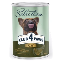 Вологий корм Club 4 Paws Premium Selection Adult Dog паштет з куркою та яловичиною для дорослих собак 400 г (4820215368674): Тип Паштет