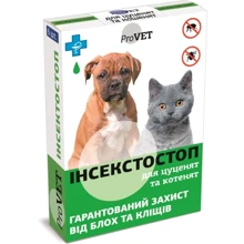 Капли от блох и клещей Природа Инсектостоп ProVET для щенков и котят 6 пипеток по 0.5 мл инсектоакарицид: Тип Капли