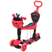 Самокат 5 в 1 iTrike JR 3-026-B Red: Количество колес 3