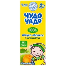Сок Чудо-Чадо яблоко-абрикос без сахара с мякотью 200 мл (4820016254695): Тип Соки