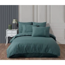 Комплект постільної білизни HOBBY Premium Sateen 300TC Stripe Yesil сатин євро темно-бірюзовий (68534_2,0): Матеріал сатин