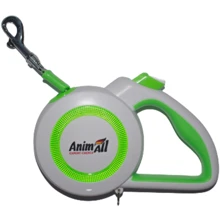 Поводок-рулетка AnimAll Reflector MS7110-5M до 25 кг 5 м М Салатово-белый (143551): Тип шнура Лента