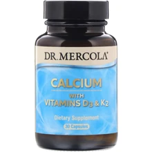 Dr. Mercola Calcium with Vitamins D3 & K2 Кальций с витаминами Д3 и К2 30 капсул: Тип Кальций