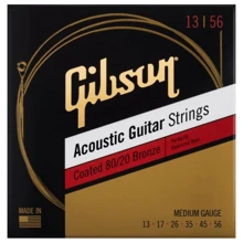 Струна для гитар Струны для акустических гитар GIBSON SAG-CBRW13 COATED 80/20 BRONZE ACOUSTIC GUITAR STRINGS MEDIUM: Тип Комплект струн