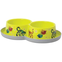 Двойная миска для котов Moderna Double Trendy Dinner Friends Forever 2х350 мл диаметр 10 см лимонная (45382): Тип Миски