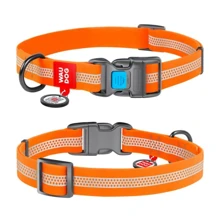 Ошейник для собак водостойкий WAUDOG Waterproof с QR-паспортом светоотражающий пластиковая пряжка XL Ш 25 мм Дл 35-58 см оранжевый (26134): Производитель WAUDOG