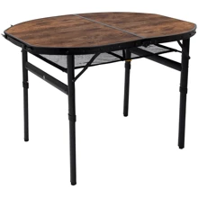 Стол для кемпинга Bo-Camp Woodbine Oval 100x70 cm Black/Wood look (1404185): Размер 100x70x70 см