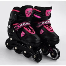 Роликові ковзани Best Roller Black/Pink (105392): Колір розовый