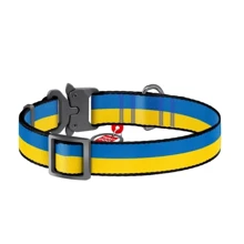 Нашийник для собак WAUDOG Nylon c QR паспортом малюнок Colors of freedom металева пряжка-фастекс розмір XL 2.5x35-58 см жовто-блакитний (4508-4020): Виробник WAUDOG