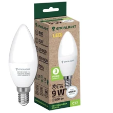 Светодиодная лампа ENERLIGHT С37 9Вт 4100K E14 (C37E149SMDNFR): Тип цоколя E14