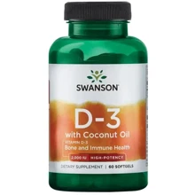Swanson Vitamin D-3 With Coconut Oil, 60 Softgels (SWA-02896): Тип вітамін D