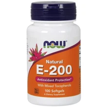 NOW Foods E-200 with Mixed Tocopherols Вітамін Е зі змішаними токоферолами 100 гелевих капсул: Тип вітамін E