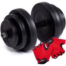 Гантель Iron Body битумная 18 кг с перчатками: Вес гантели, кг 18