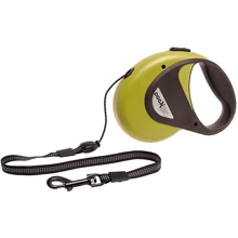 Поводок рулетка Flamingo Dogx2GO Cord М светоотражающий шнур до 20 кг 5 м зеленый (43861): Тип шнура Трос